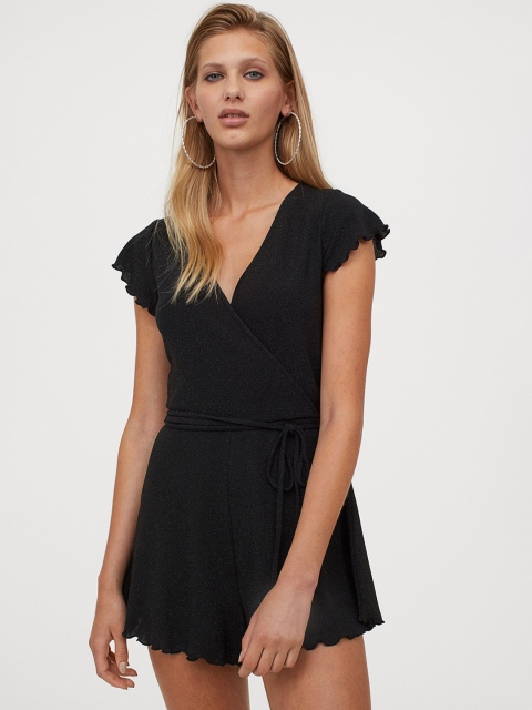 

H&M Black Glittery Playsuit