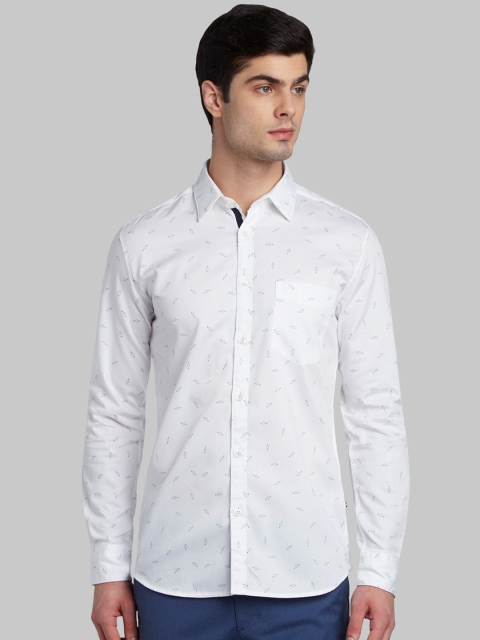 

Parx Men White Slim Fit Printed Casual Shirt