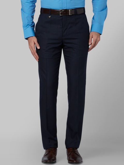 

Park Avenue Men Navy Blue Regular Fit Solid Formal Trousers