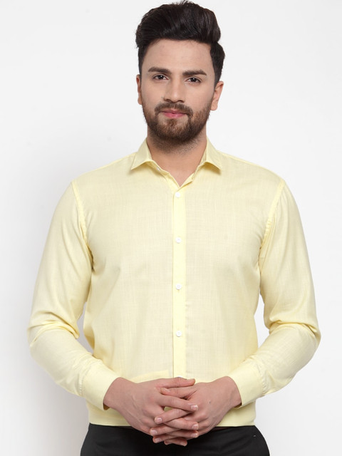 

JAINISH Men Yellow Smart Regular Fit Solid Formal Shirt