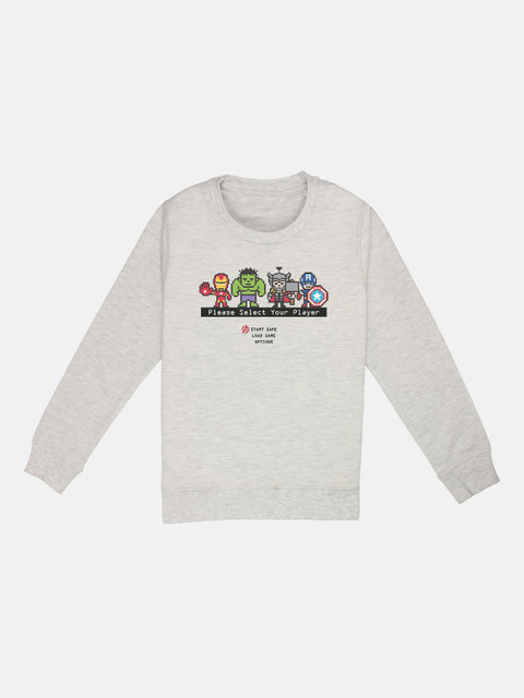 

Kids Ville Boys Grey Melange Avengers Print Sweatshirt