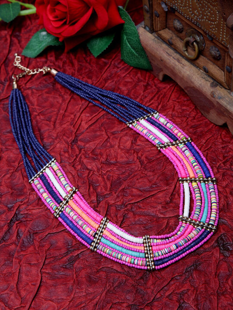 

Moedbuille Brass-Plated Afghan Necklace, Multi