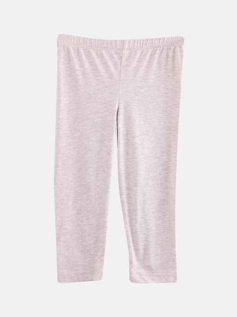 

Beebay Girls Beige Textured Ankle-Length Leggings