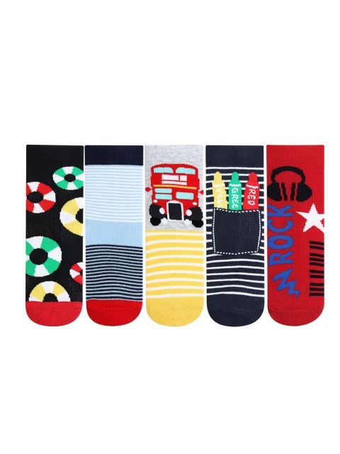 

Bonjour Boys Pack Of 5 Assorted Above Ankle-Length Socks