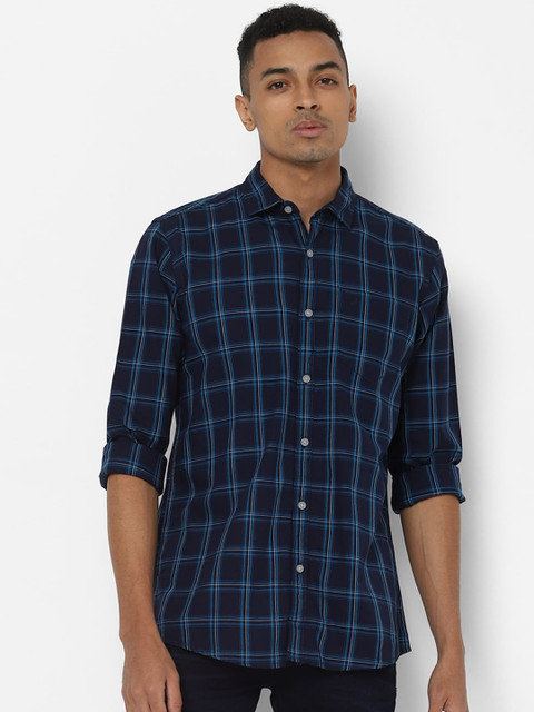 

Allen Solly Sport Men Navy Blue Regular Fit Checked Casual Shirt