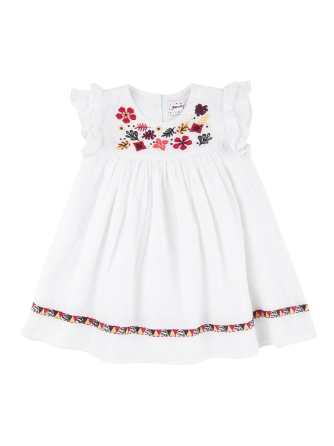 

Donuts Girls White Floral Embroidered Empire Top