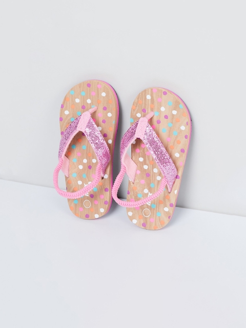 

max Girls Pink Embellished Thong Flip-Flops
