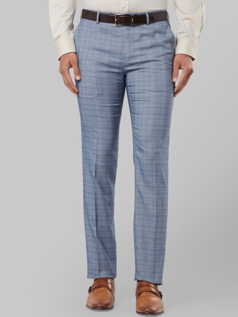 

Raymond Men Blue Slim Fit Solid Formal Trousers