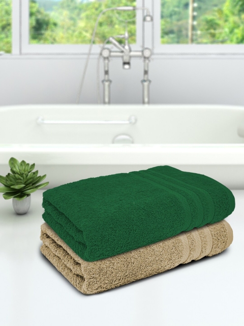 

Athom Trendz Unisex Set of 2 Solid 450 GSM Bath Towels, Green