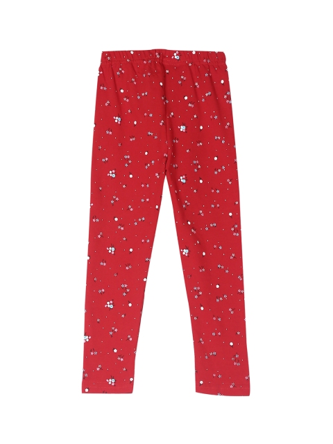 

Cherokee Girls Red Printed Ankle-Length Leggings