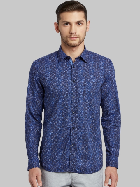 

Parx Men Blue Slim Fit Printed Casual Shirt