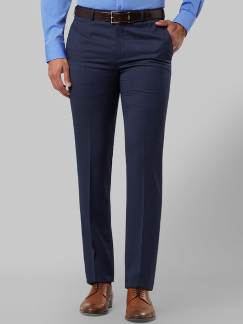 

Raymond Men Navy Blue Regular Fit Solid Formal Trousers