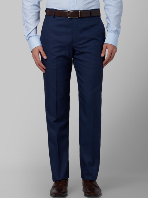 

Park Avenue Men Navy Blue Regular Fit Solid Formal Trousers
