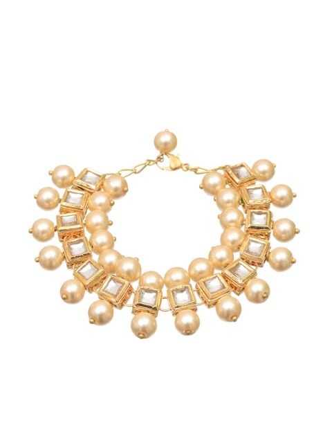

INDYA Gold-Plated Pearl Charm Bracelet