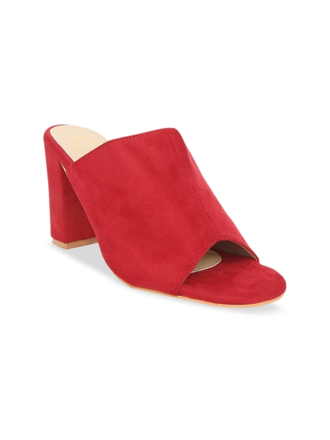 

CAI Women Red Solid Leather Heels