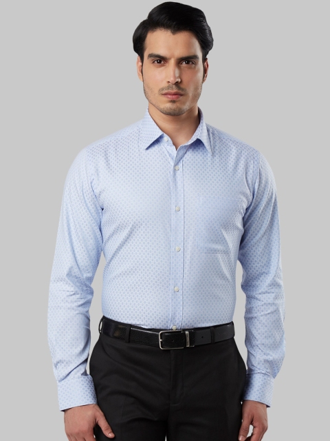 

Raymond Men Blue Regular Fit Self Design Formal Shirt