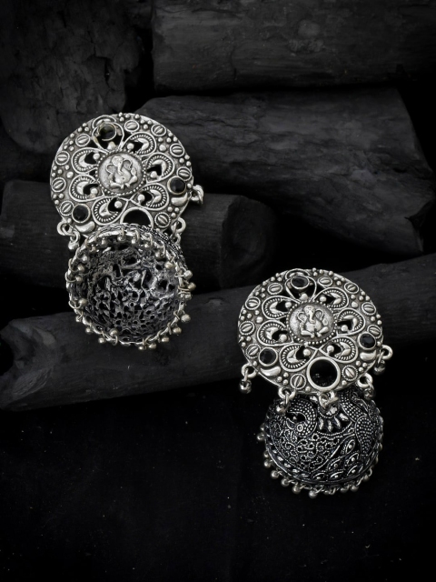 Silvermerc Designs Silver-Plated Dome Shaped Jhumkas