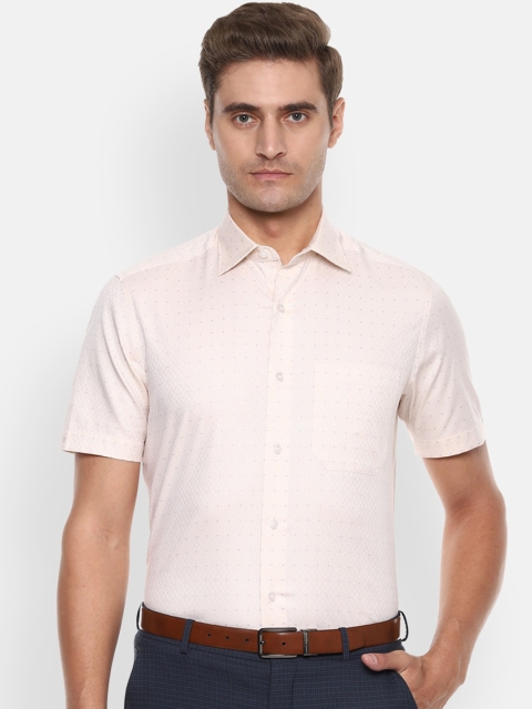 

Louis Philippe Men Cream-Coloured Regular Fit Self Design Formal Shirt