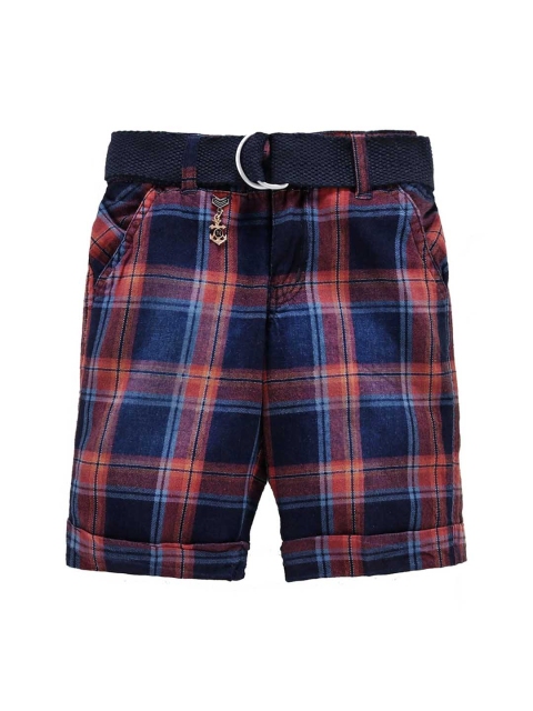 

Noddy Boys Navy Blue Checked Regular Fit Regular Shorts