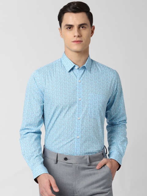 

Peter England Men Blue Slim Fit Printed Formal Shirt