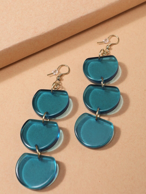 STREET 9 Turquoise Blue Contemporary Drop Earrings