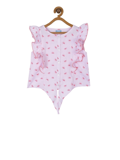 

Miyo Girls Pink Printed Top