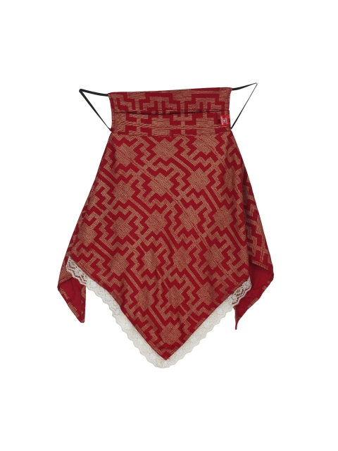 

Swiss Design Women Maroon Printed 2-Ply Reusable Scarf Style Mask