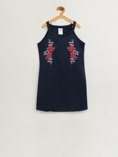 

max Girls Navy Blue Solid A-Line Top