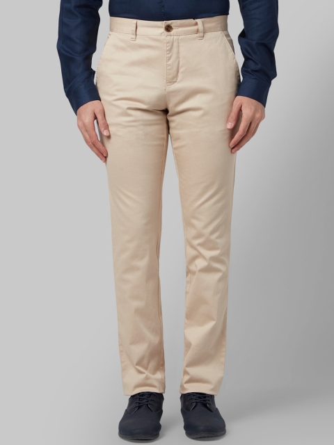 

Park Avenue Men Beige Regular Fit Solid Formal Trousers