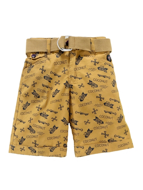 

Noddy Boys Mustard Yellow Printed Regular Fit Shorts