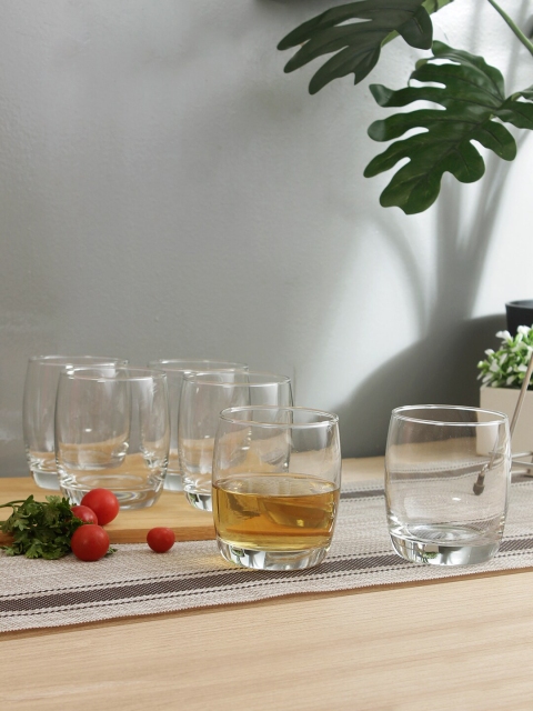 

Ocean Set Of 6 Transparent Solid Ivory Rock Gold Band Glasses