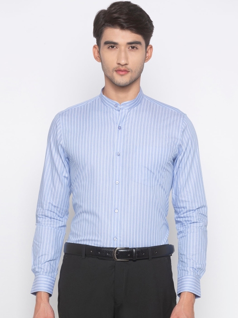 

Globus Men Blue Regular Fit Striped Formal Shirt