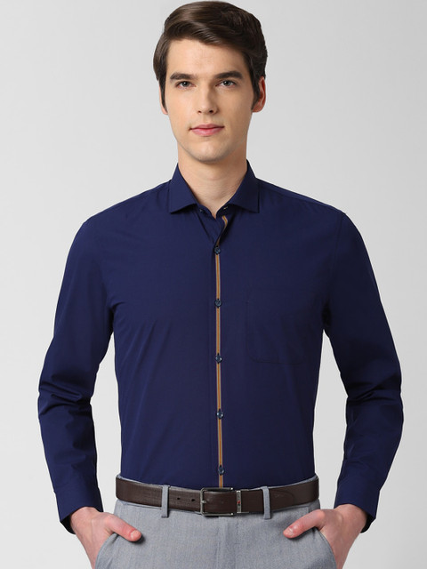 

Peter England Men Navy Blue Slim Fit Solid Formal Shirt