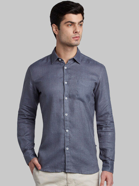 

Parx Men Grey Slim Fit Solid Casual Shirt