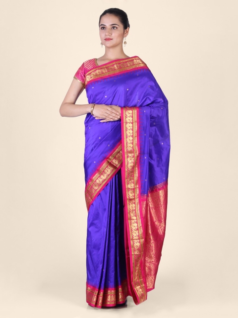 

Hastakala Purple & Pink Pure Silk Woven Design Gadwal Handloom Saree