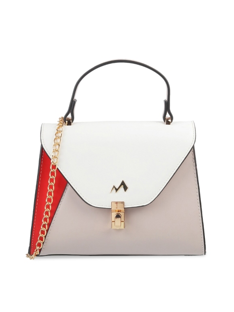 

Metro Grey & White Colourblocked Foldover Clutch