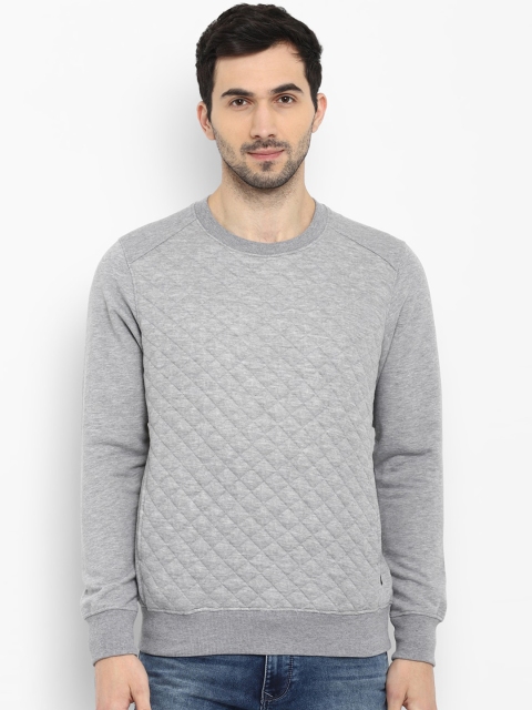

Parx Men Grey Self Design Sweatshirt