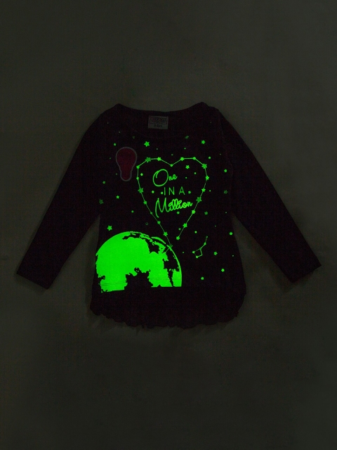 

Cherokee Girls Black Printed Glow In The Dark Top