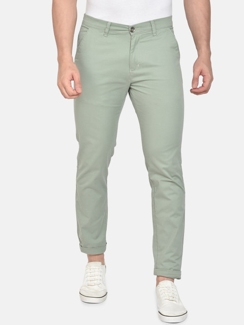 

beevee Men Green Regular Fit Solid Regular Trousers