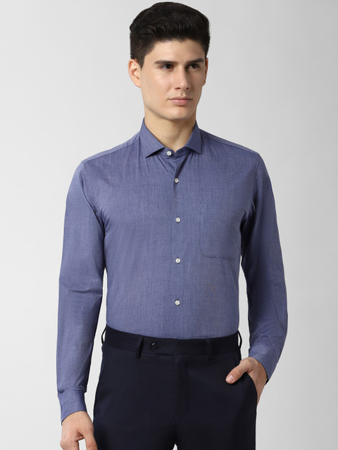 

Peter England Men Navy Blue Slim Fit Solid Formal Shirt