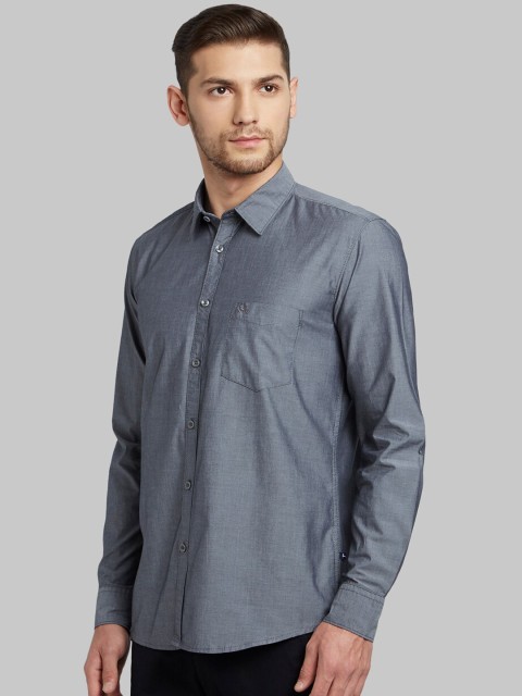 

Parx Men Grey Slim Fit Solid Casual Shirt