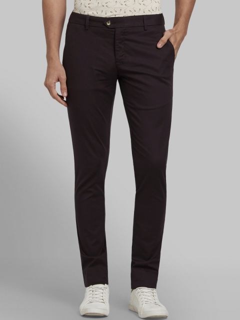 

Parx Men Brown Slim Fit Solid Regular Trousers