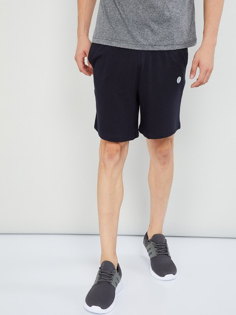 

max Men Navy Blue Solid Lounge Shorts