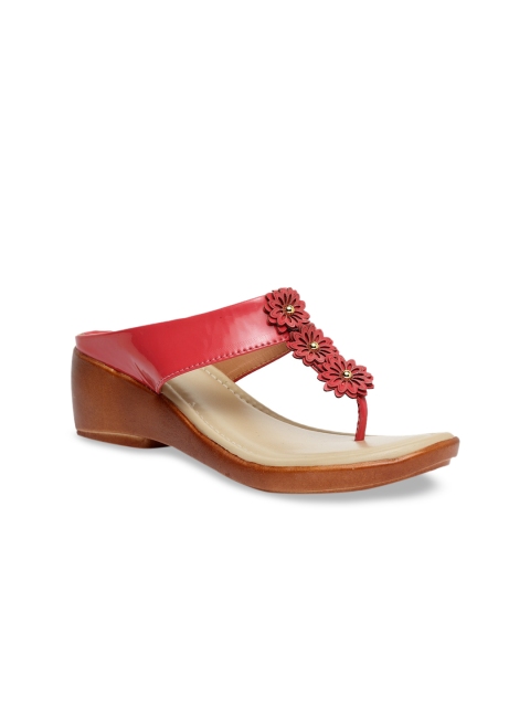 

Butterflies Women Red Embellished Wedges