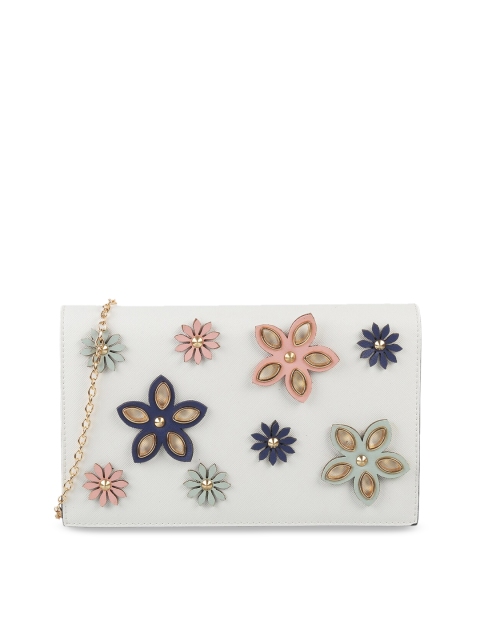 

Metro White Embellished Box Clutch