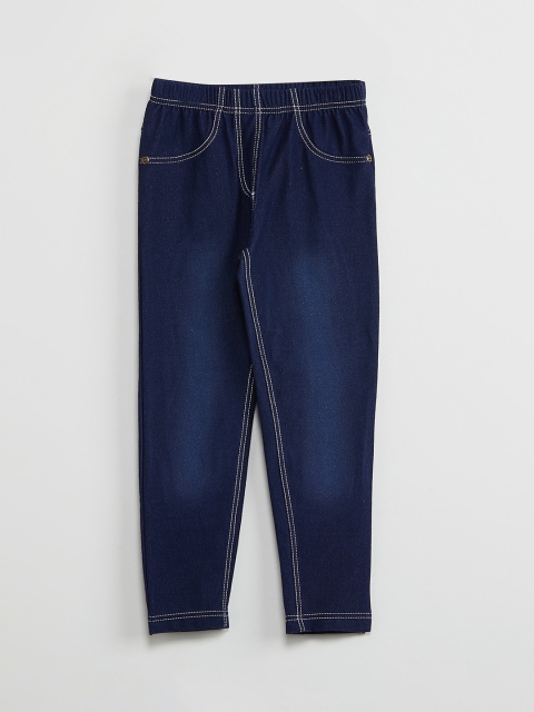 

max Girls Blue Solid Jeggings
