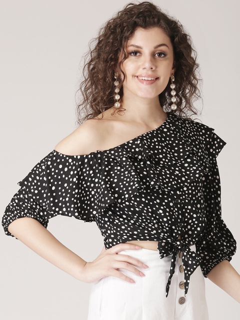 

DIVA WALK EXCLUSIVE Women Black Printed Top