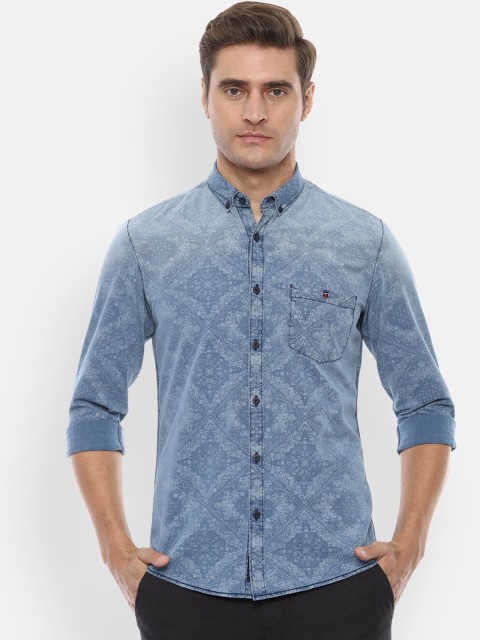 

Louis Philippe Jeans Men Blue Slim Fit Printed Casual Shirt