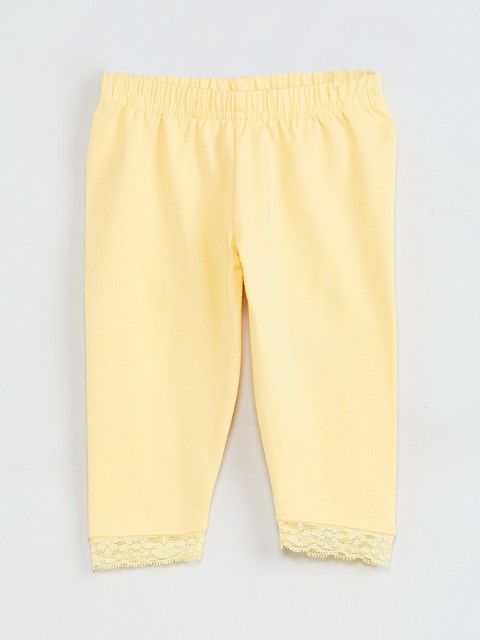 

max Infant Yellow Solid Ankle-Length Leggings