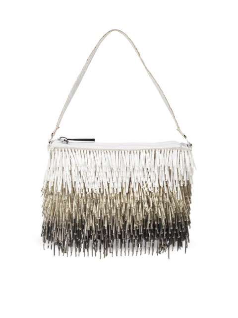 

Metro White & Black Embellished Embellished Clutch